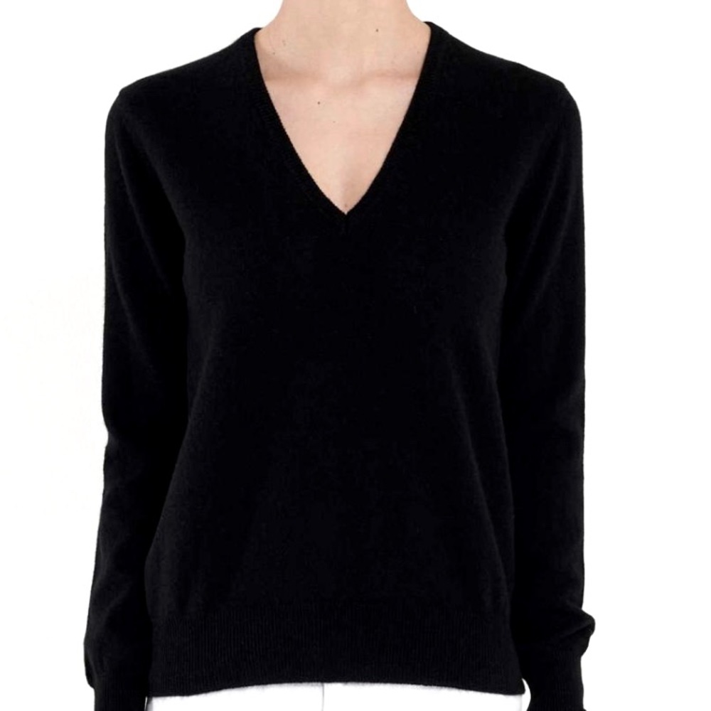 Magashoni solid black cashmere silk blend sweater
